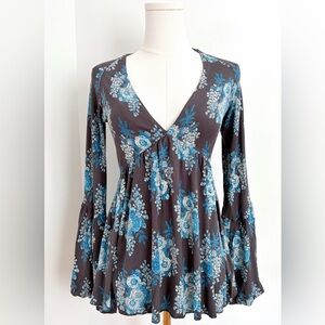 Free People Speak Easy Floral Top Size XS